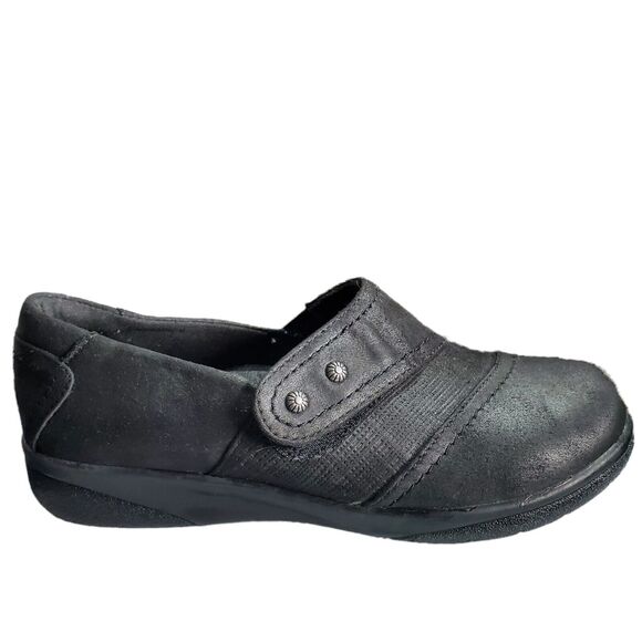BareTraps Womens Loafer Sz 7 Darma Black Fabric Shoe Comfort Cushion Adjustable - Picture 1 of 12